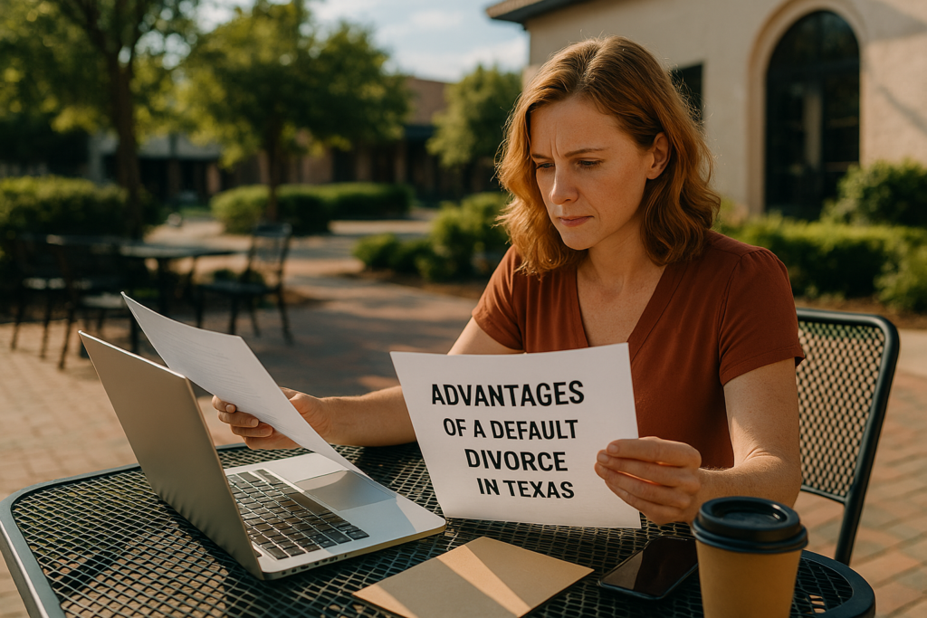 Advantages of a default divorce in Texas, including time and cost savings.
