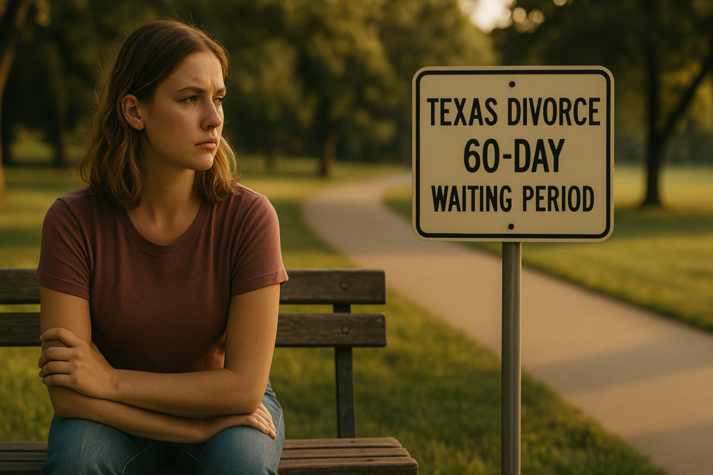 An illustration of the Texas divorce 60-day waiting period process.