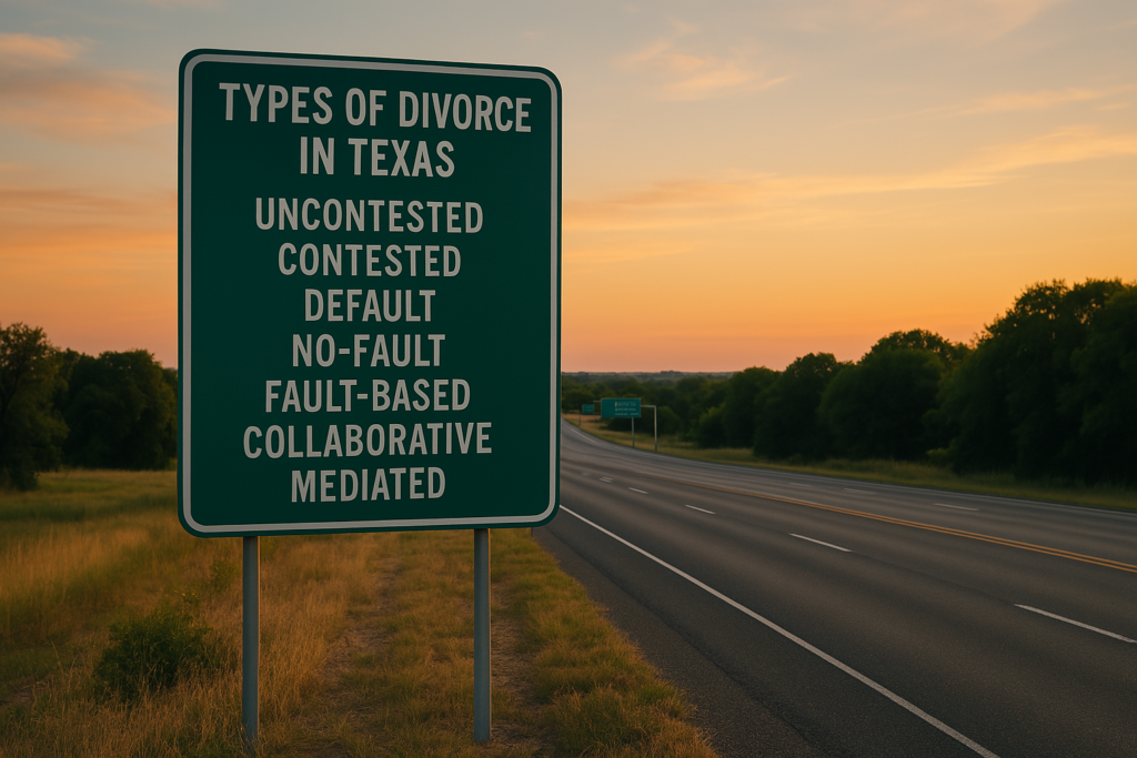 An overview of different types of divorce in Texas.