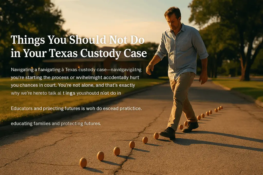 Things You Should Not Do in Your Texas Custody Case