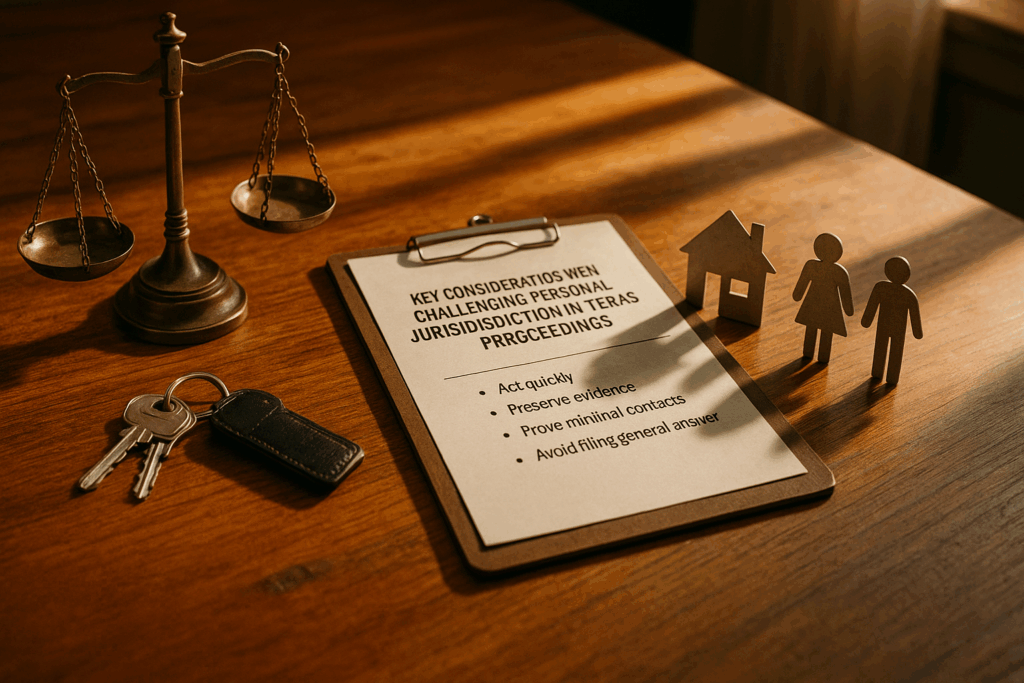 Key considerations when challenging personal jurisdiction in Texas divorce proceedings.