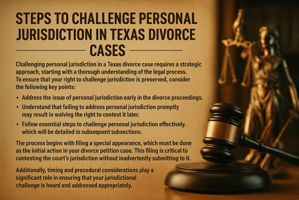 Steps to Challenge Personal Jurisdiction in Texas Divorce Cases